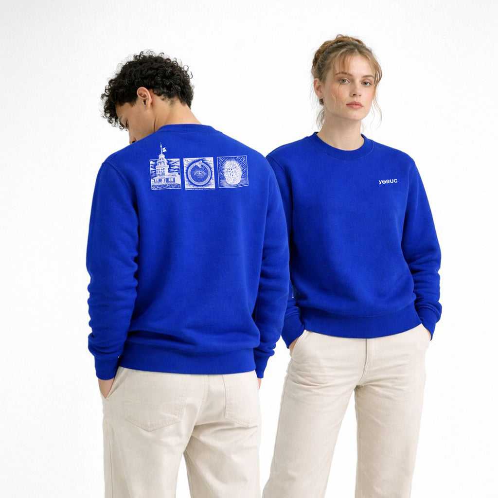Saks Blue Crew Neck Sweatshirt Maiden's Tower &amp; Prophecy