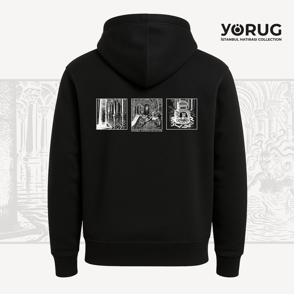 Black Unisex Hoodie Yerebatan &amp; Medusa