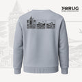 Taş Gri Bisiklet Yaka Sweatshirt Galata Kulesi