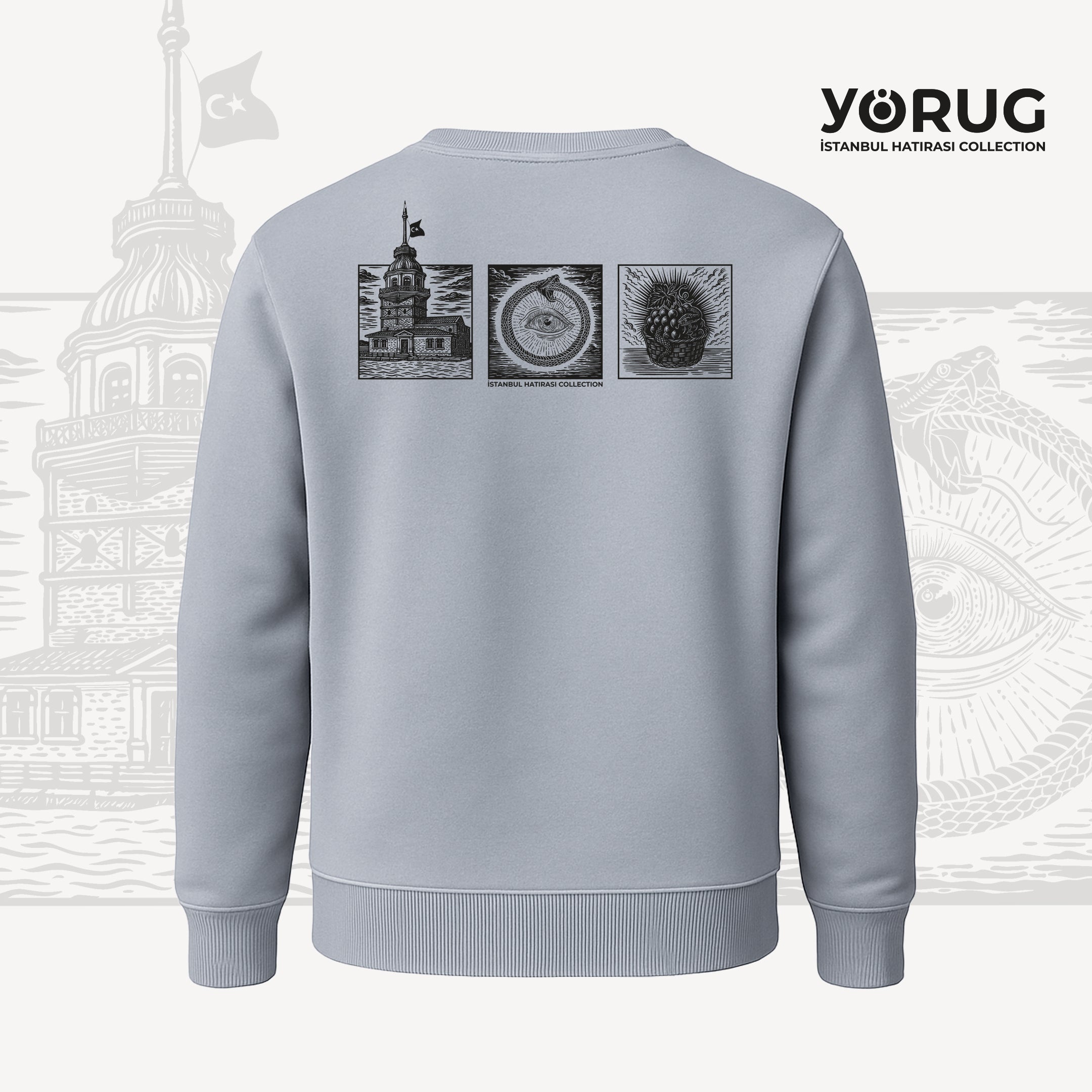 Siyah Bisiklet Yaka Sweatshirt Kız Kulesi & Kehanet
