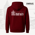 Bordo Unisex Hoodie Galata Kulesi & Kedi
