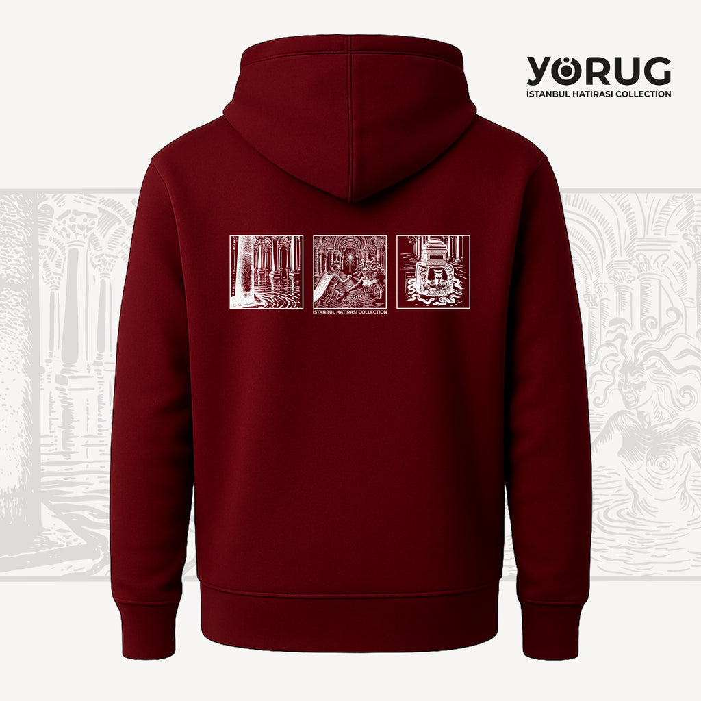 Bordo Unisex Hoodie Yerebatan