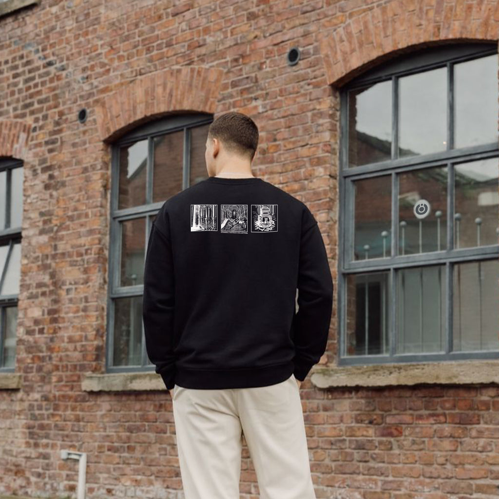 Siyah Bisiklet Yaka Sweatshirt Yerebatan & Medusa