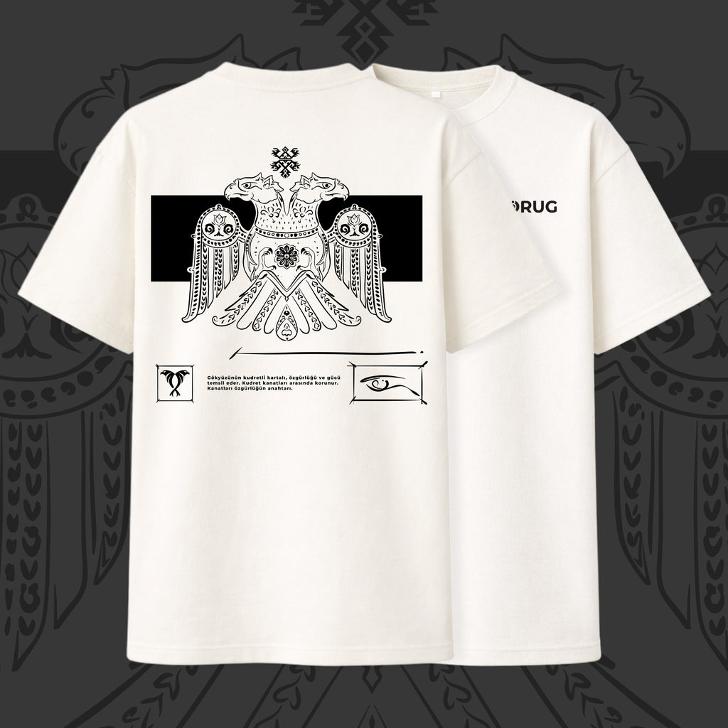 Selçuklu Çift Başlı Kartal Oversize T-Shirt