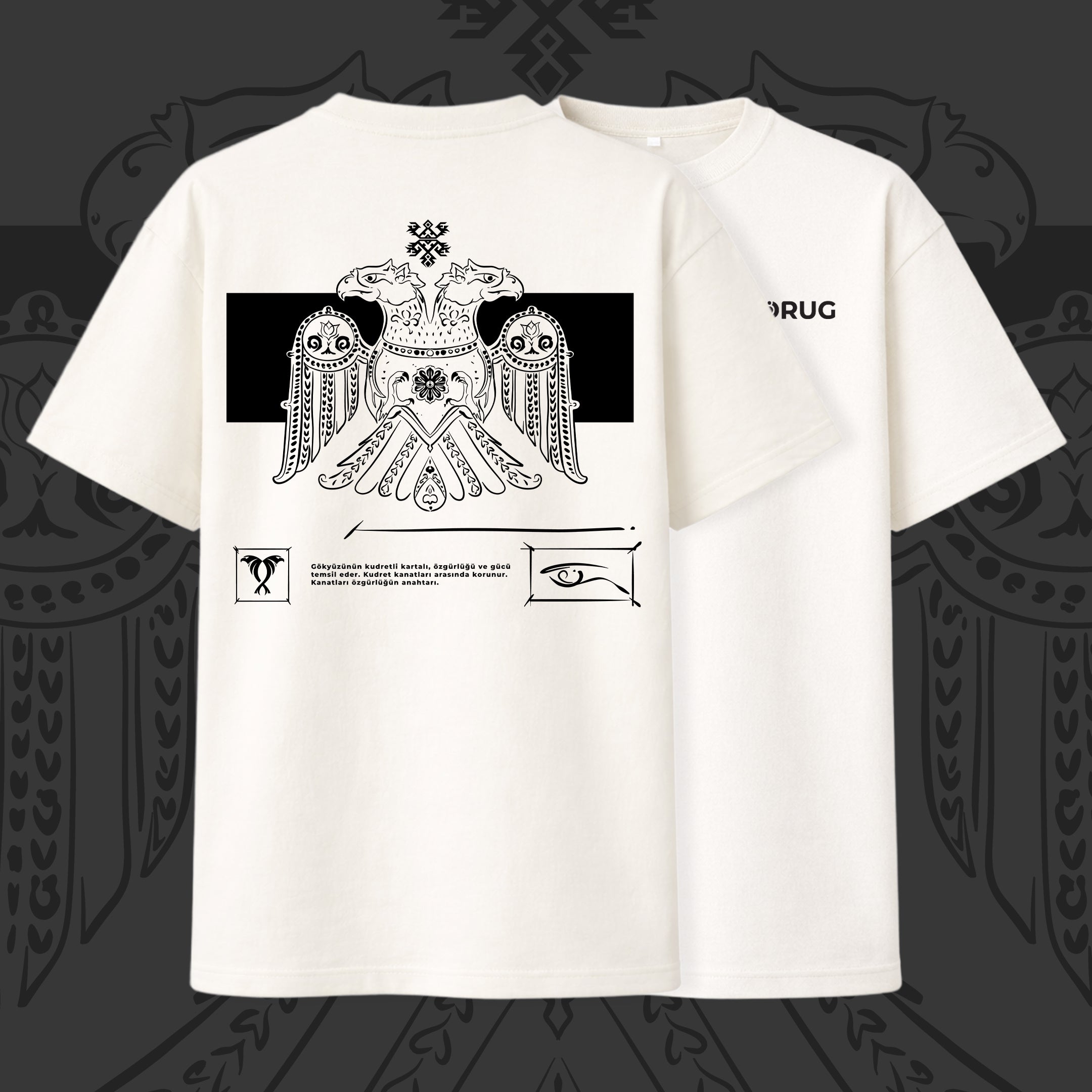 Selçuklu Çift Başlı Kartal Oversize T-Shirt